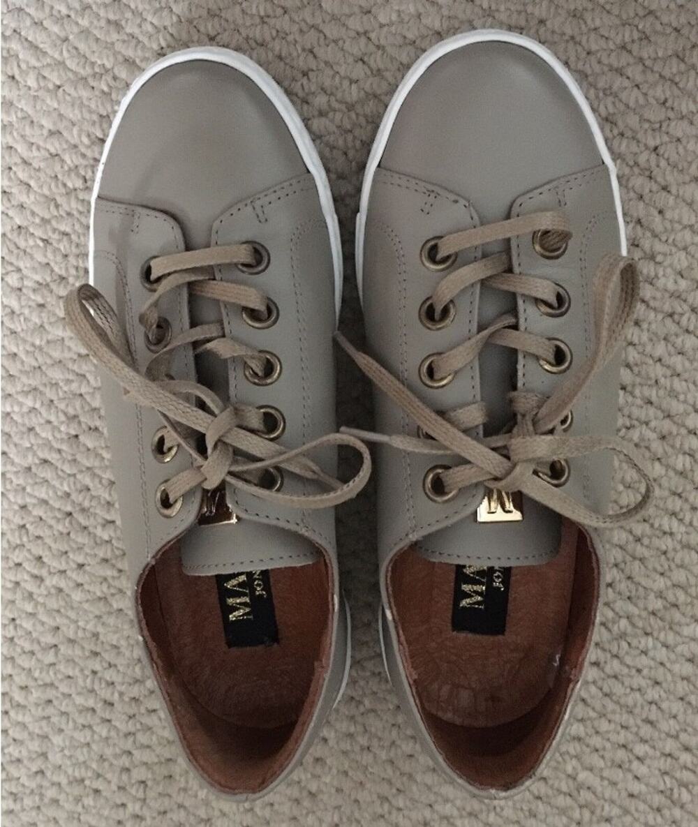 Marta Jonsson Leather Sneakers Tan Beige Women's Size 36